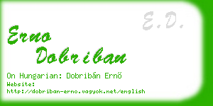 erno dobriban business card