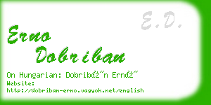 erno dobriban business card